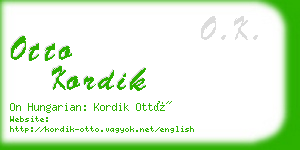 otto kordik business card